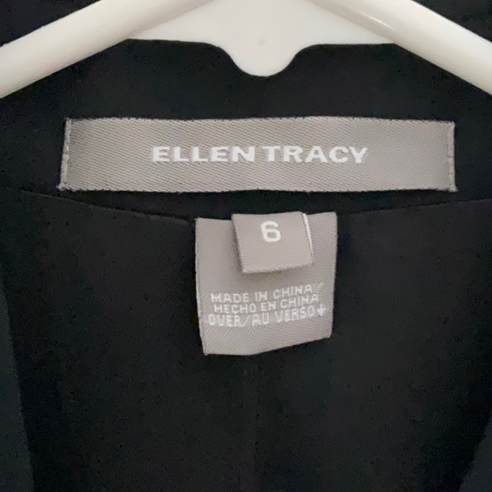 Ellen Tracy. Elegant women's jacket black mao  collar one button size 6 - Picture 7 of 8
